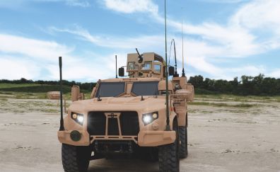Joint light tactical vehicle, front view, military truck