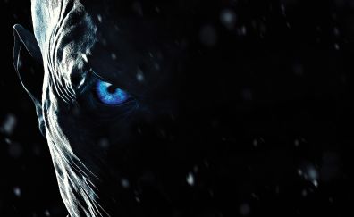 Game of thrones, season 7, white walkers, face, blue eyes