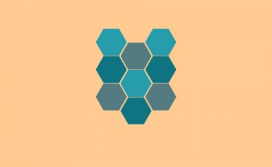 Hexagons, minimal, abstract