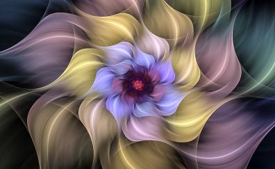 Fractal, floral, colorful, abstract, art