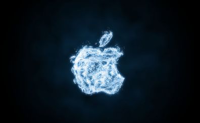 Water art of apple logo