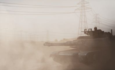 Battlefield 3, video game, mist, tank