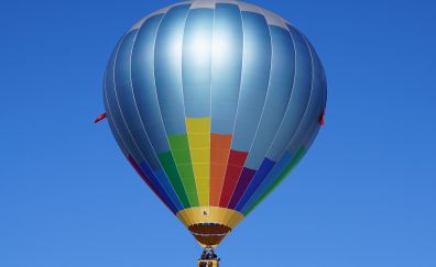 Hot air balloon envelope, blue sky