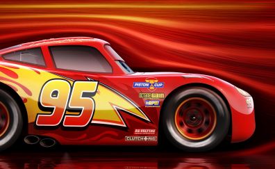 2017 movie, Cars 3 animated movie, Lightning McQueen, red car