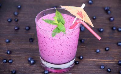 Blueberry, smoothie, drinks