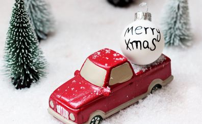Christmas toys, cars, trees, ball, 2016, 4k
