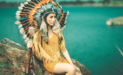 Native American, model, makeup