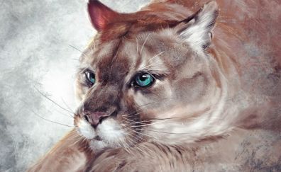 Lioness muzzle, predator, relaxed, animal art