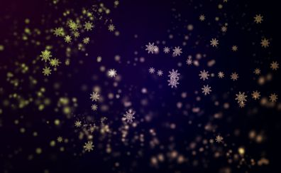 Snowflakes,  shiny, digital art, abstract