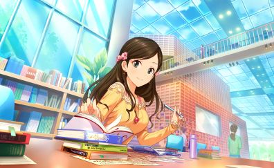 Cute Misaki Etou, anime girl, reading