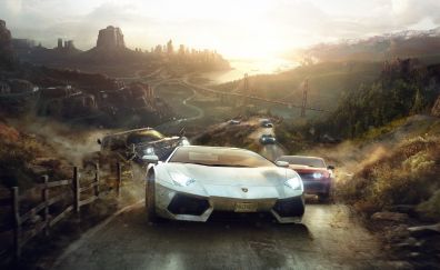 The crew game, Lamborghini racing cars