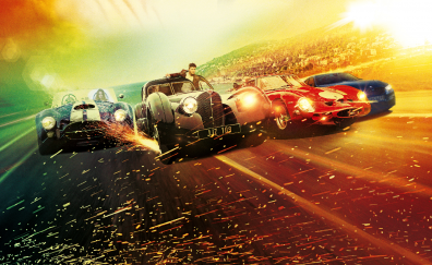 Overdrive, movie, race cars, 4k