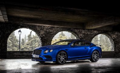 Bentley Continental GT, blue luxury car