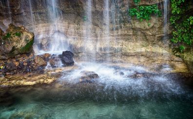 Nature, rocks, waterfall, river