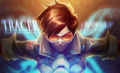 Tracer, fan art, ovewatch, online game