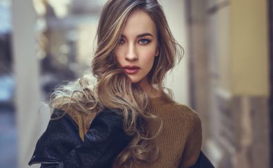 Long hair, Blonde girl model