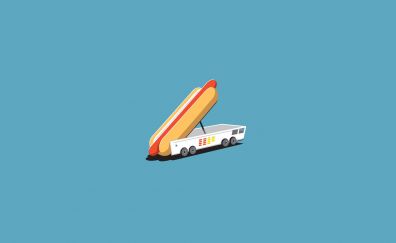 Hot dog, minimal, truck