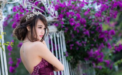 Beautiful Asian model, blur
