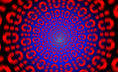 Binary code, optical illusion, rotation