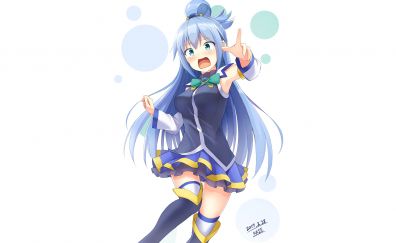 Anime girl, Aqua, konosuba