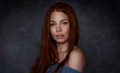 Red head, girl portrait, model
