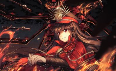 Oda Nobunaga, Demon Archer, Fate/Grand Order, anime, anime girl, smile
