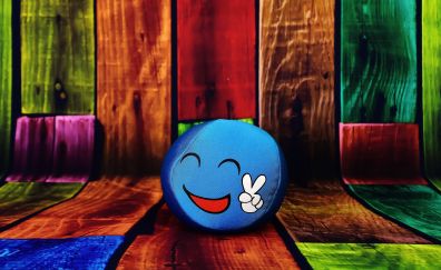 Smiley, funny, blue, toy