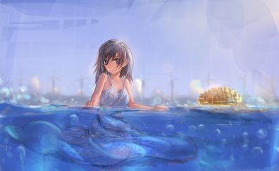 Anime girl in water