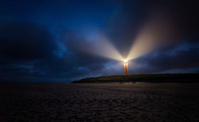 Lighthouse, night, landscape