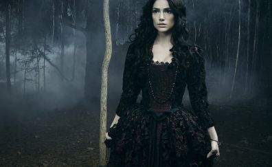 Janet Montgomery as Mary Sibley black dress