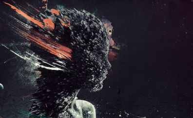 Dark 3d artwork of woman face