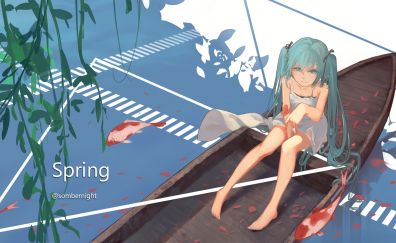 Hatsune Miku, fishing on boat