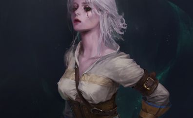 Ciri, The Witcher 3: wild hunt, game, girl warrior, artwork