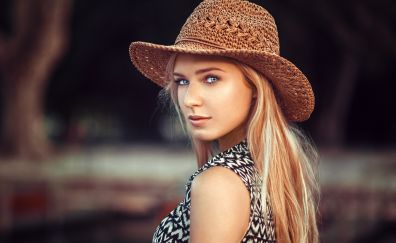 Girl wearing hat