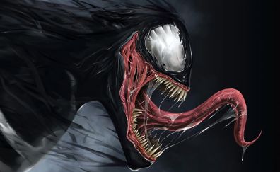 Venom, marvel comics, villain, dark, art