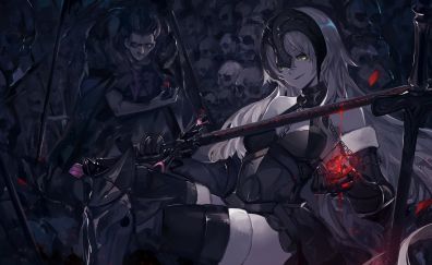 Anime, Jeanne d'Arc, Fate/Grand Order, anime girl, dark