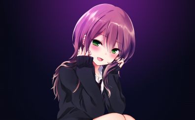 Purple long hair anime girl