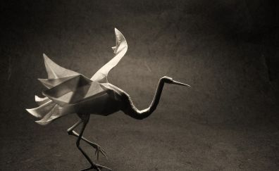 Paper, crane bird, artwork