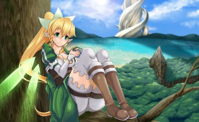 Blonde anime girl, SAO, Sword Art Online, anime
