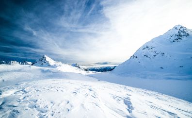 Snow mountains landscape