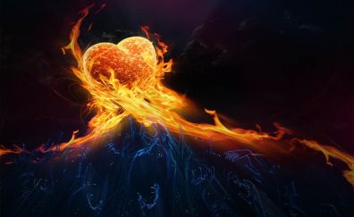 Heart shape fire